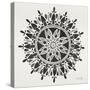 Mandala in Grey-Cat Coquillette-Stretched Canvas