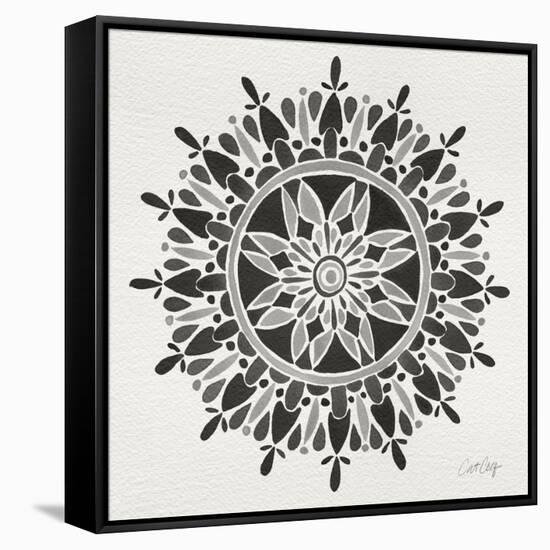 Mandala in Grey-Cat Coquillette-Framed Stretched Canvas