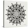 Mandala in Grey-Cat Coquillette-Stretched Canvas