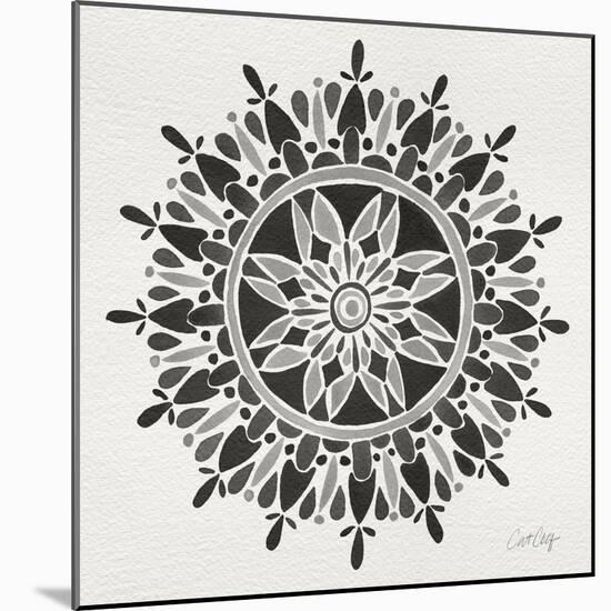 Mandala in Grey-Cat Coquillette-Mounted Giclee Print