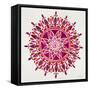 Mandala in Maroon-Cat Coquillette-Framed Stretched Canvas