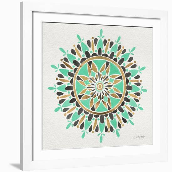 Mandala in Mint and Gold-Cat Coquillette-Framed Giclee Print