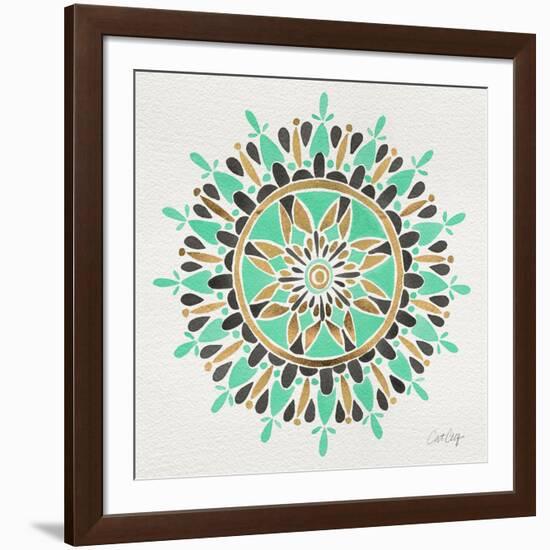 Mandala in Mint and Gold-Cat Coquillette-Framed Giclee Print