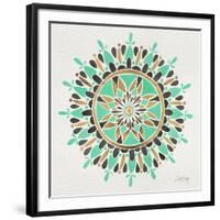 Mandala in Mint and Gold-Cat Coquillette-Framed Giclee Print