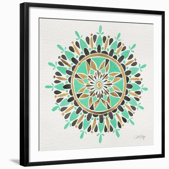 Mandala in Mint and Gold-Cat Coquillette-Framed Giclee Print