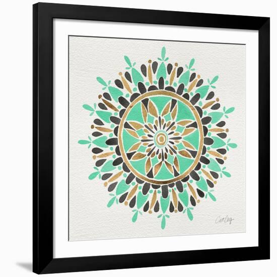 Mandala in Mint and Gold-Cat Coquillette-Framed Giclee Print