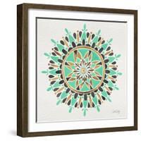 Mandala in Mint and Gold-Cat Coquillette-Framed Giclee Print