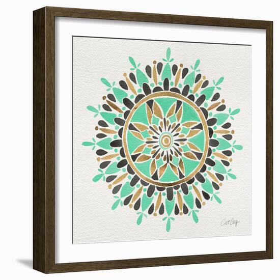 Mandala in Mint and Gold-Cat Coquillette-Framed Giclee Print