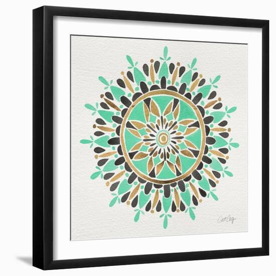 Mandala in Mint and Gold-Cat Coquillette-Framed Giclee Print