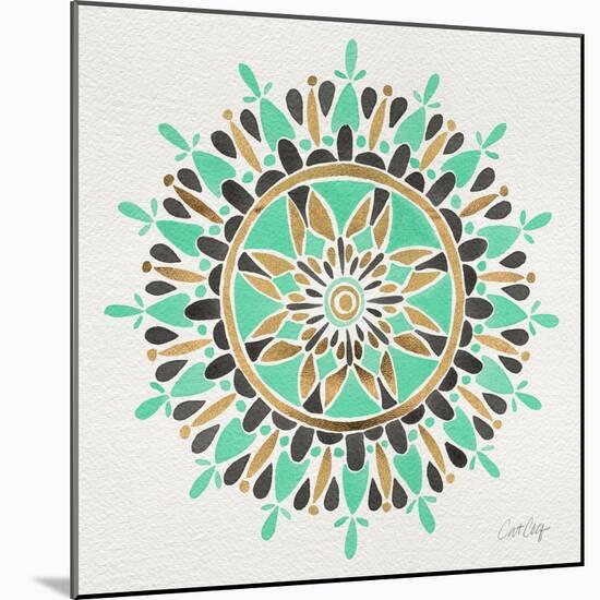 Mandala in Mint and Gold-Cat Coquillette-Mounted Giclee Print