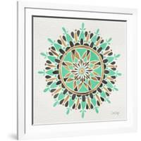 Mandala in Mint and Gold-Cat Coquillette-Framed Giclee Print