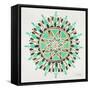 Mandala in Mint and Gold-Cat Coquillette-Framed Stretched Canvas