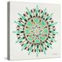 Mandala in Mint and Gold-Cat Coquillette-Stretched Canvas