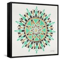 Mandala in Mint and Gold-Cat Coquillette-Framed Stretched Canvas