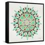 Mandala in Mint and Gold-Cat Coquillette-Framed Stretched Canvas