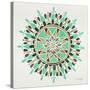 Mandala in Mint and Gold-Cat Coquillette-Stretched Canvas