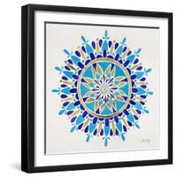 Mandala in Navy and Gold– Cat Coquillette-Cat Coquillette-Framed Giclee Print