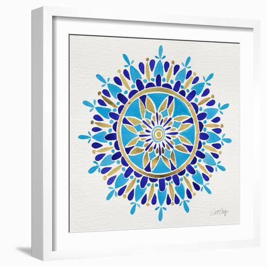 Mandala in Navy and Gold– Cat Coquillette-Cat Coquillette-Framed Giclee Print