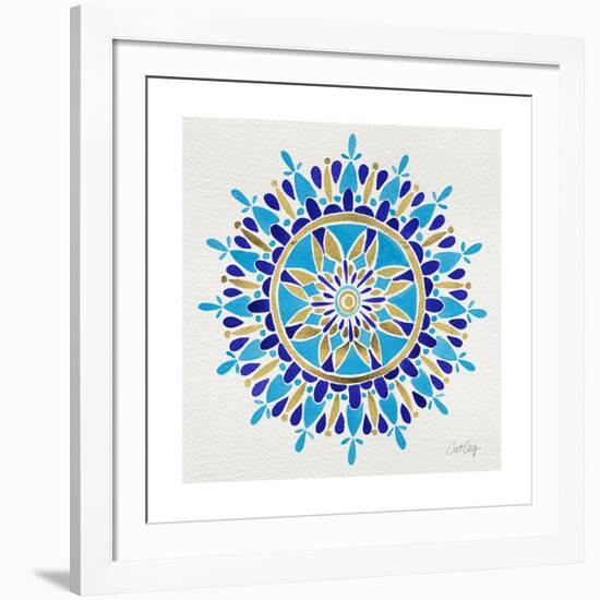 Mandala in Navy and Gold– Cat Coquillette-Cat Coquillette-Framed Giclee Print