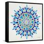 Mandala in Navy and Gold– Cat Coquillette-Cat Coquillette-Framed Stretched Canvas