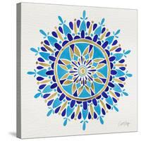 Mandala in Navy and Gold– Cat Coquillette-Cat Coquillette-Stretched Canvas