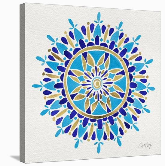 Mandala in Navy and Gold– Cat Coquillette-Cat Coquillette-Stretched Canvas