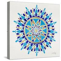 Mandala in Navy and Gold– Cat Coquillette-Cat Coquillette-Stretched Canvas