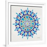 Mandala in Navy and Gold– Cat Coquillette-Cat Coquillette-Framed Giclee Print