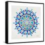 Mandala in Navy and Gold– Cat Coquillette-Cat Coquillette-Framed Stretched Canvas