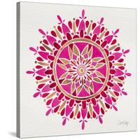 Mandala in Pink and Gold-Cat Coquillette-Stretched Canvas