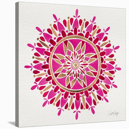 Mandala in Pink and Gold-Cat Coquillette-Stretched Canvas