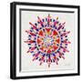 Mandala in Red and Navy-Cat Coquillette-Framed Giclee Print