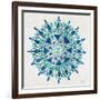 Mandala in Silver and Blue-Cat Coquillette-Framed Giclee Print