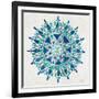 Mandala in Silver and Blue-Cat Coquillette-Framed Giclee Print