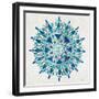 Mandala in Silver and Blue-Cat Coquillette-Framed Giclee Print