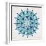 Mandala in Silver and Blue-Cat Coquillette-Framed Giclee Print