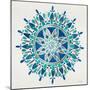 Mandala in Silver and Blue-Cat Coquillette-Mounted Giclee Print