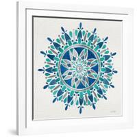 Mandala in Silver and Blue-Cat Coquillette-Framed Giclee Print