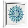 Mandala in Silver and Blue-Cat Coquillette-Framed Giclee Print