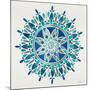 Mandala in Silver and Blue-Cat Coquillette-Mounted Giclee Print