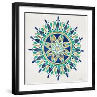 Mandala in Turquoise and Gold-Cat Coquillette-Framed Giclee Print