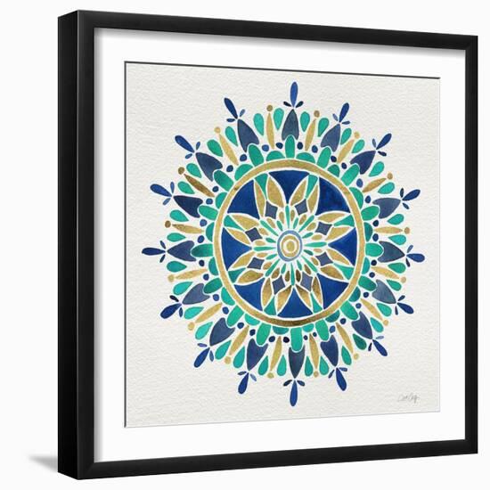 Mandala in Turquoise and Gold-Cat Coquillette-Framed Giclee Print