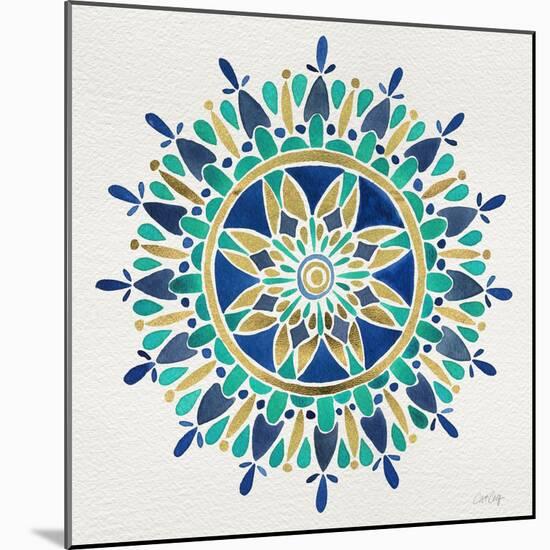 Mandala in Turquoise and Gold-Cat Coquillette-Mounted Giclee Print