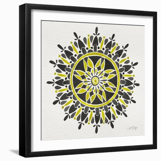 Mandala in Yellow and Black-Cat Coquillette-Framed Giclee Print