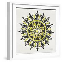 Mandala in Yellow and Black-Cat Coquillette-Framed Giclee Print