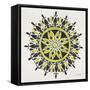 Mandala in Yellow and Black-Cat Coquillette-Framed Stretched Canvas
