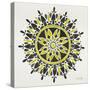 Mandala in Yellow and Black-Cat Coquillette-Stretched Canvas