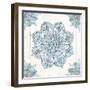 Mandala Morning V Blue and Gray-Anne Tavoletti-Framed Art Print