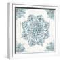 Mandala Morning V Blue and Gray-Anne Tavoletti-Framed Art Print