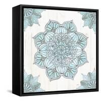 Mandala Morning V Blue and Gray-Anne Tavoletti-Framed Stretched Canvas